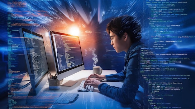 Nền lập trình với người làm việc với mã trên máy tính