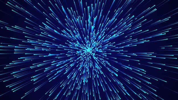 Nền tốc độ tròn trừu tượng Mẫu đường động Starburst Nền dòng dữ liệu trừu tượng Kết xuất 3D
