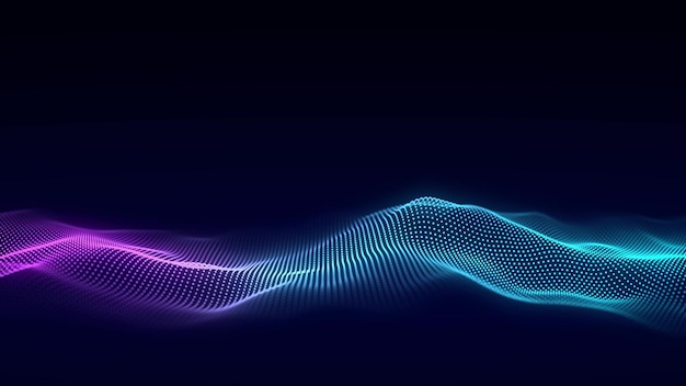 Nền trừu tượng sóng hạt với sóng động lớn dữ liệu Ảnh vector