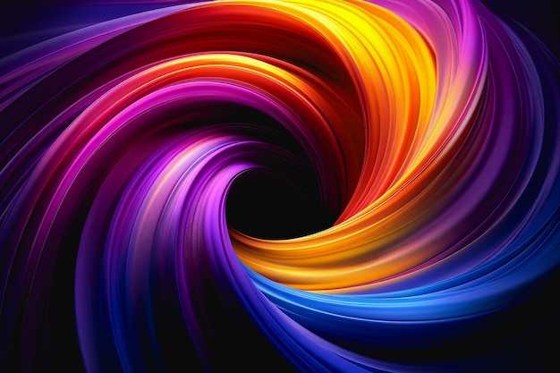 neon light swirls dancing in colorful or pastel with vivid streaks isolated on a black background