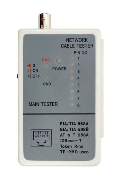 Network cable tester isolated on white