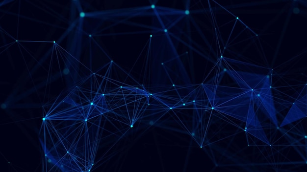 network connection structure digital background with dots and lines big data visualization 3d rendering