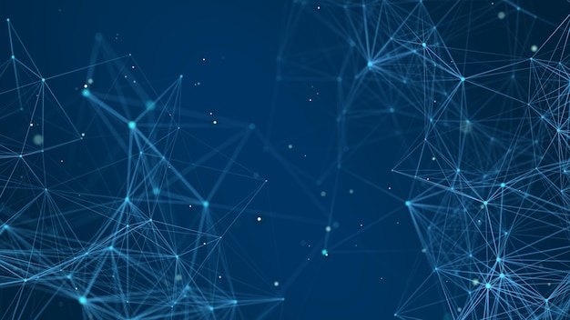 network connection structure digital background with dots and lines big data visualization 3d rendering