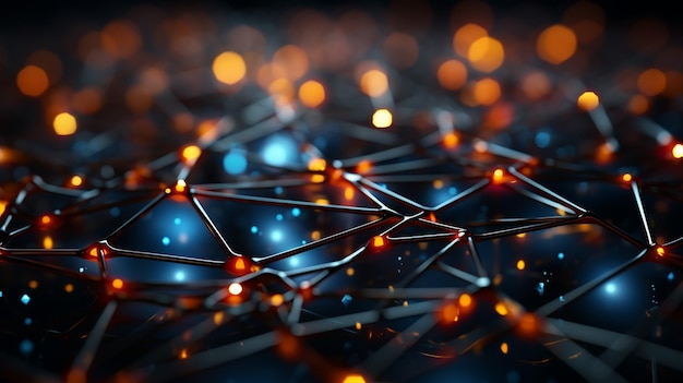 network grid and particles connected generative ai