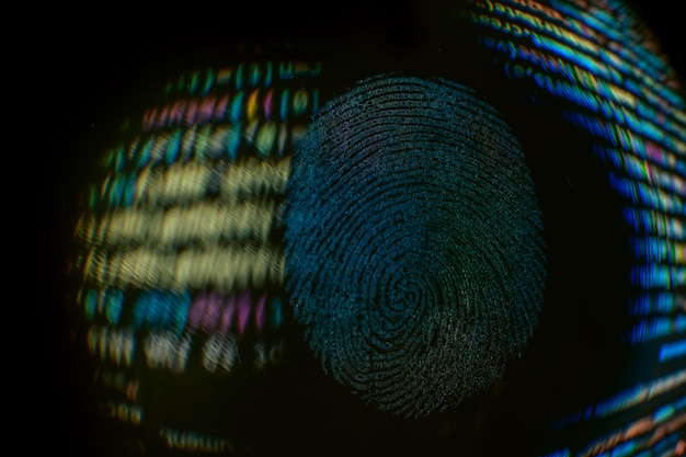 Nice fingerprint on the crumpled background of the code Abstract computer script code Software developer code
