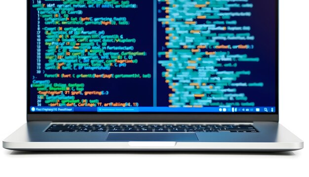 notebook coding background business data analytics programming online digital world technology