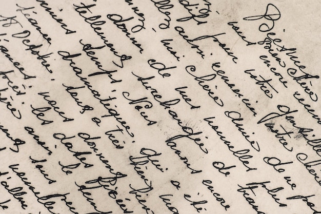old letter with handwritten french text