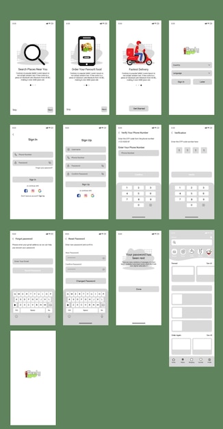 Online Banking Mobile Apps ui ux GUI set with wallet shopping my Account fund Transfer bill pa