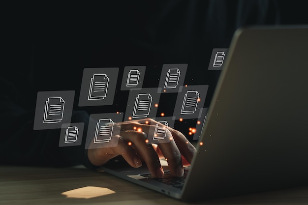 Online documentation database and document management system concept Process automation to efficiently manage files