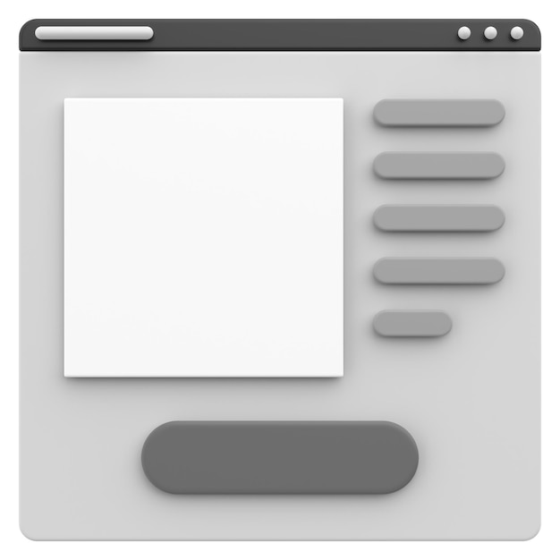 Online shopping 3D browser Product page 3D illustration