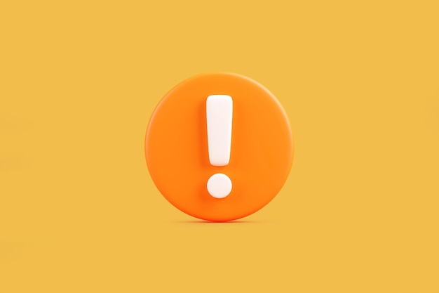 Orange Exclamation Mark Icon on Yellow