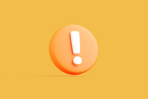 Orange Exclamation Mark Icon on Yellow