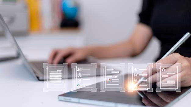 paperless workplace ideas esigning electronic signature document management a businessman signs an electronic document on a digital document on a virtual screen