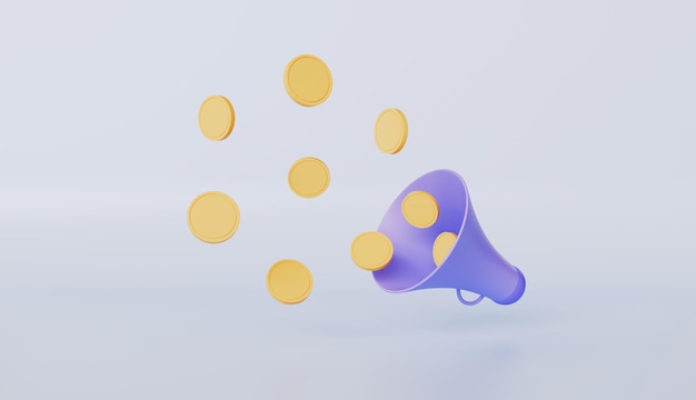 Party popper with flying money coin Gift and prize bonus surprise income firecracker explosion