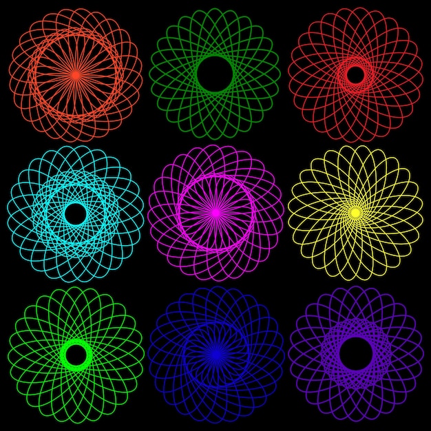 Pattern of round design elements spirograph .
