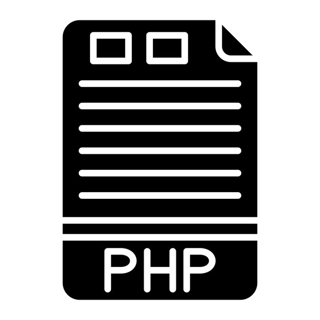 PHP Glyph Solid Black Illustration
