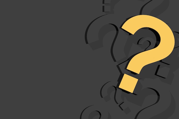 pile of question marks with golden standing out