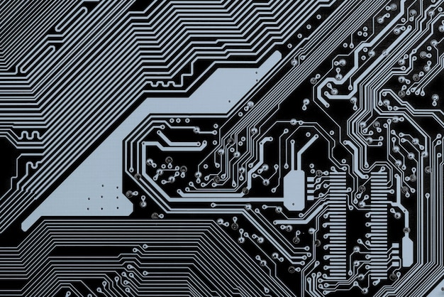 platine on the motherboard of a computer with network connections