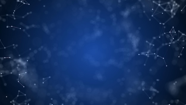 Plexus fantasy abstract technology Abstract background motion transformation with blue background technology network background concept