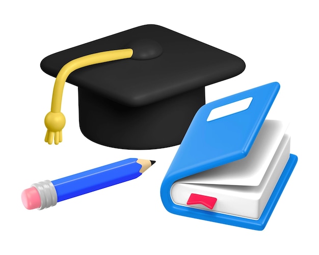 PNG 3D graduation element illustration transparent background