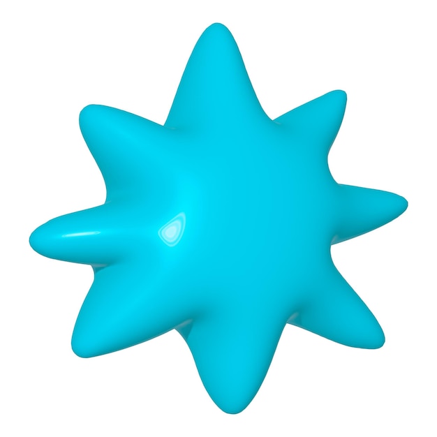 Png blue star 3D illustration transparent background