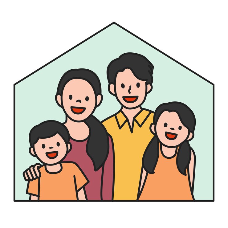 Photo png happy home family sticker transparent background