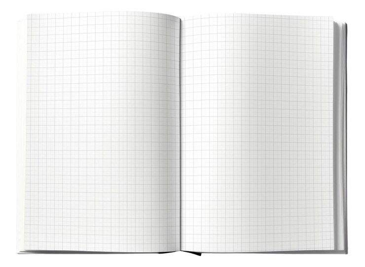 Photo png open grid notebook pages transparent background