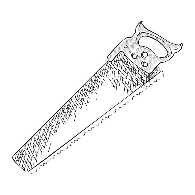 Png vintage saw tool illustration transparent background
