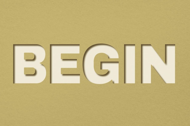 png word begin paper cut font typography