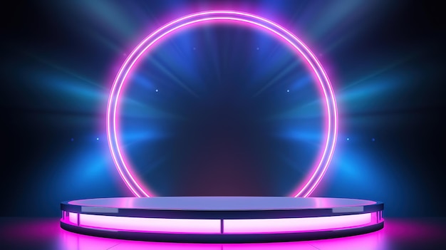 podium and abstract background round stand platform for your design