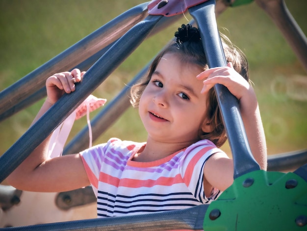 portrait of girl in playground
