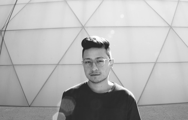 portrait of man against biosphere 2