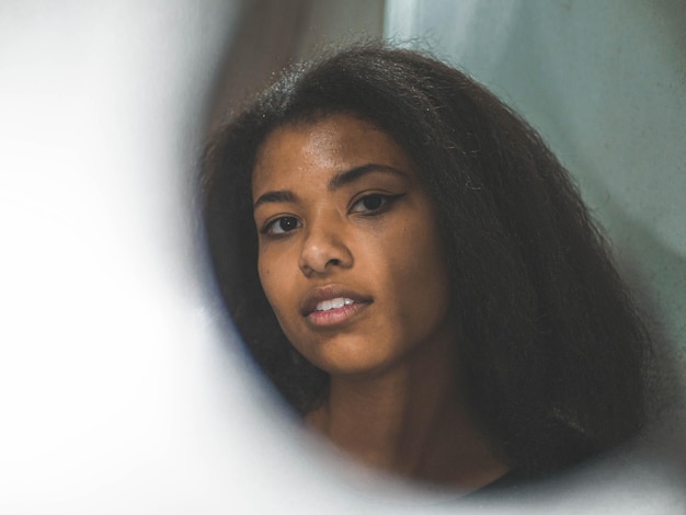 portrait of young woman looking away