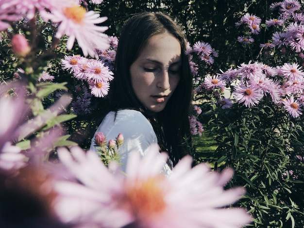 portrait of young woman outdoors