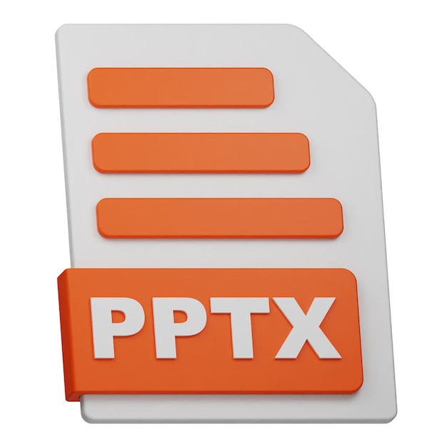 pptx file 3d icon isolated on the white background