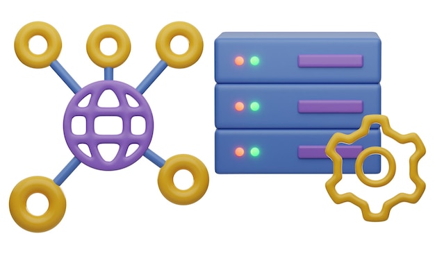 Premium Cloud Data Technology 3D Icon on isolated background