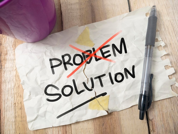 Problem and Solution words letter Motivational business writing typography quotes concept