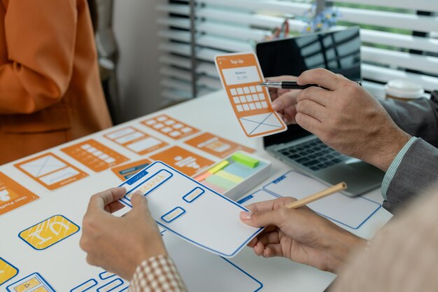 Process of creating an interface for a mobile app user interface and experience concept ux ui ux developer and ui designer creative digital development agency