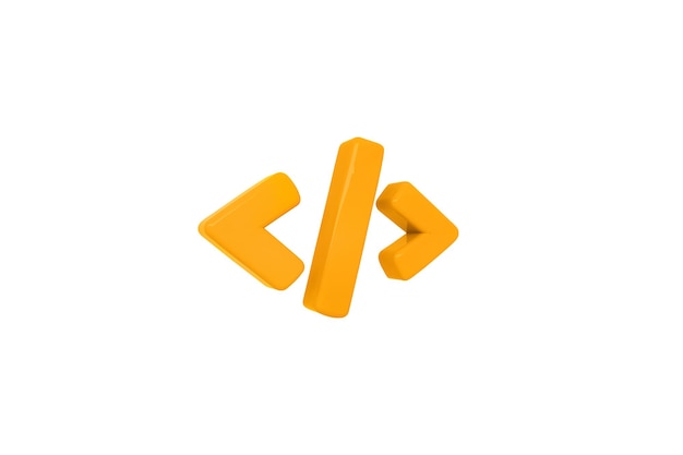 Programming 3d render code icon Programming code symbol Coding or Hacker background Development and software concept