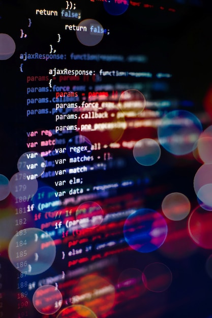 Programming code abstract technology background of software developer and Computer script