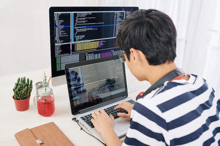 Photo programming teenager