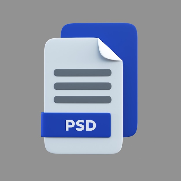 psd file icon 3d render