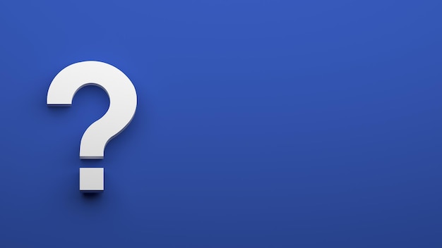 question mark business presentation template with copy space to personalize white and blue colors