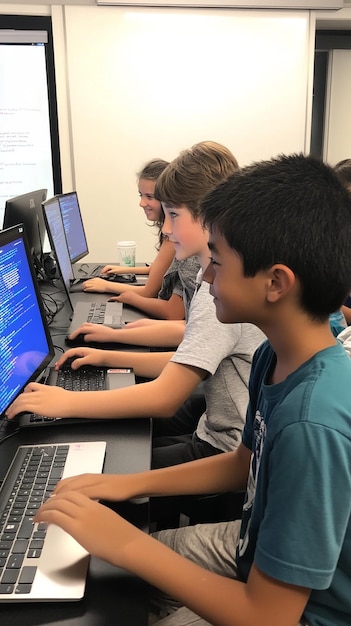 quotstudents engaged in an interactive coding workshopquot