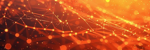 Radiant Orange Network Sparkling Connections in a Digital Web