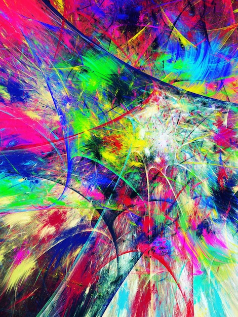 rainbow abstract fractal background 3d rendering illustration