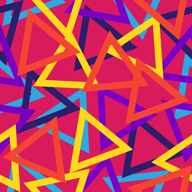 Rainbow color triangle seamless pattern
