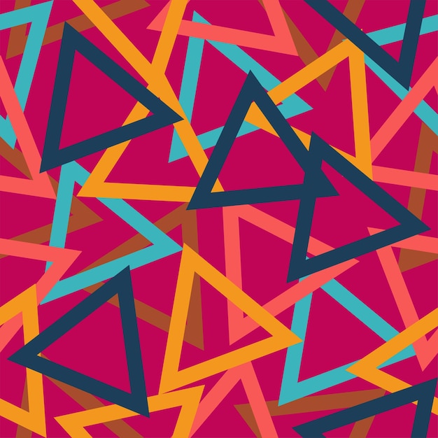 Rainbow color triangle seamless pattern