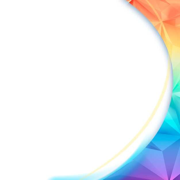Rainbow crystaled curve frame template design element