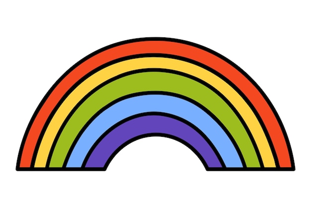 Rainbow png retro illustration transparent background